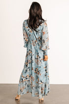 Luciana Maxi Dress | Cyan Blue Floral - XS