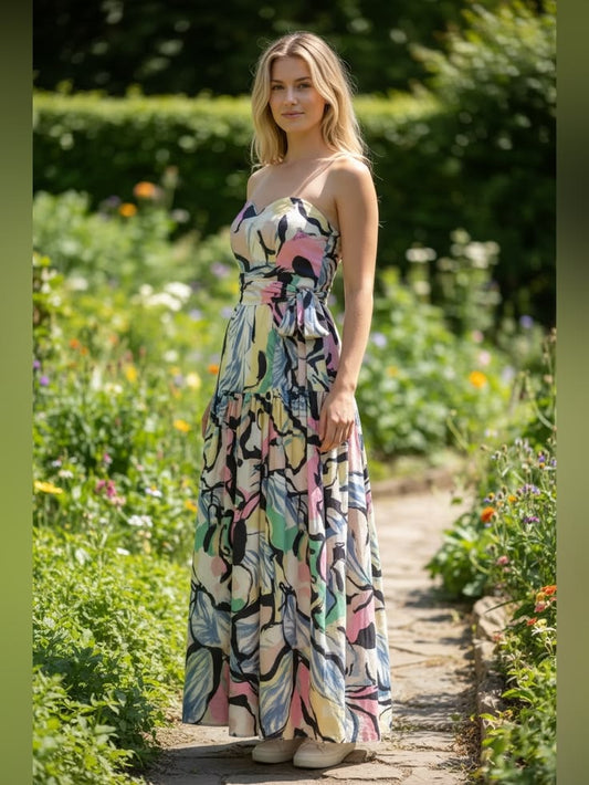 Margot Multicolor Strapless Dress