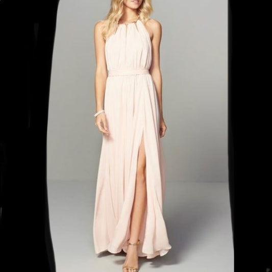 Lulu's Dresses | Lulus Lt Pink Dress With Gold Metallic Decor Xs | Color: Gold/Pink | Size: Xs