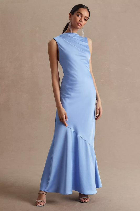 Lana Cowl-Neck Satin Maxi Dress