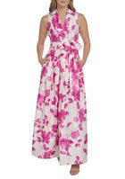 Dahlia Floral Tie-Waist Gown
