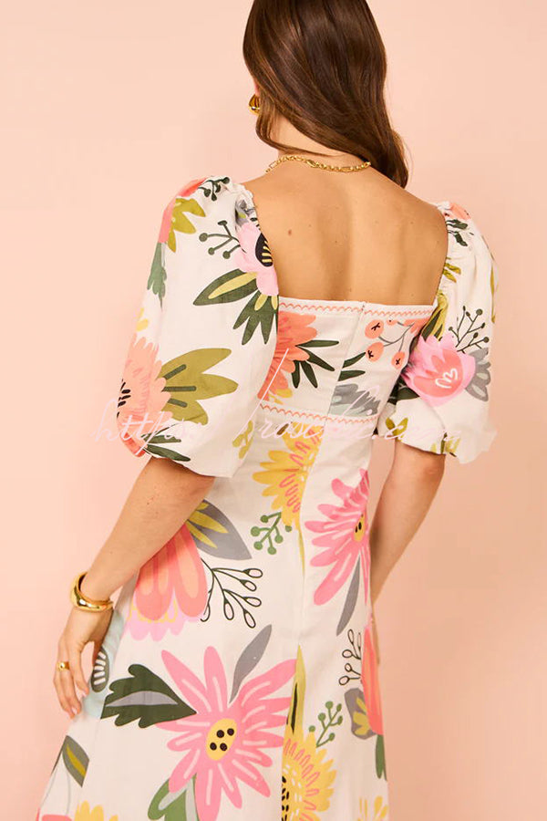 White Margot Floral Maxi Dress