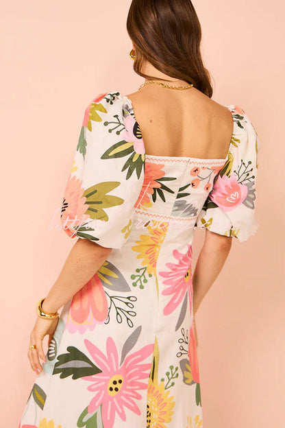 White Margot Floral Maxi Dress