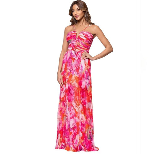 Celeste Printed Halter Gown