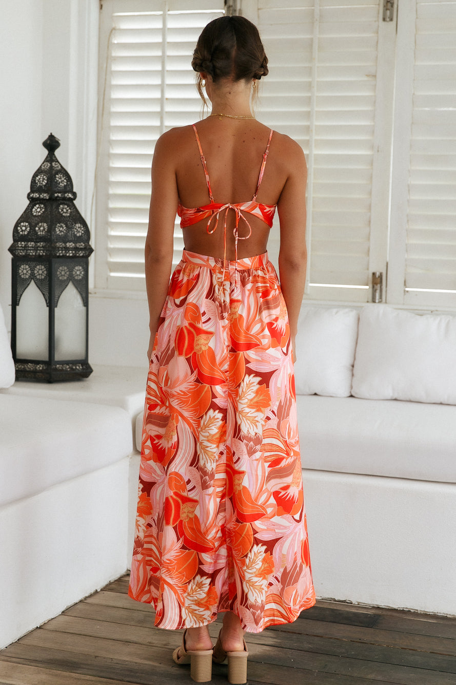 Magnolia Garden Maxi Dress in Red