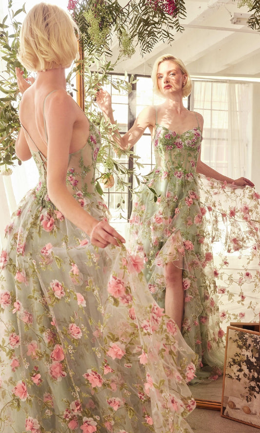 Sage Adelaide Sage Floral Long Dress