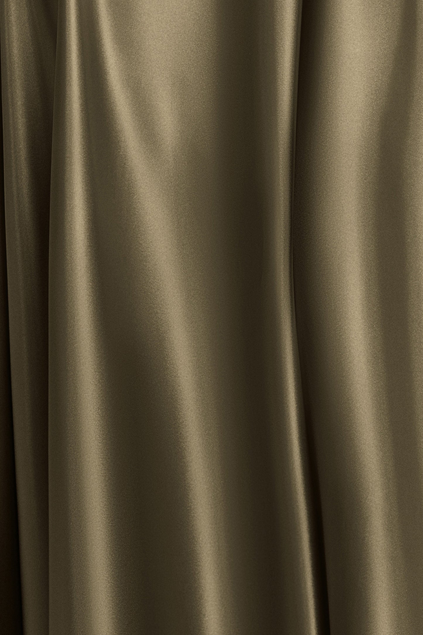 Moss Solei Satin Off-Shoulder Ruched Gown