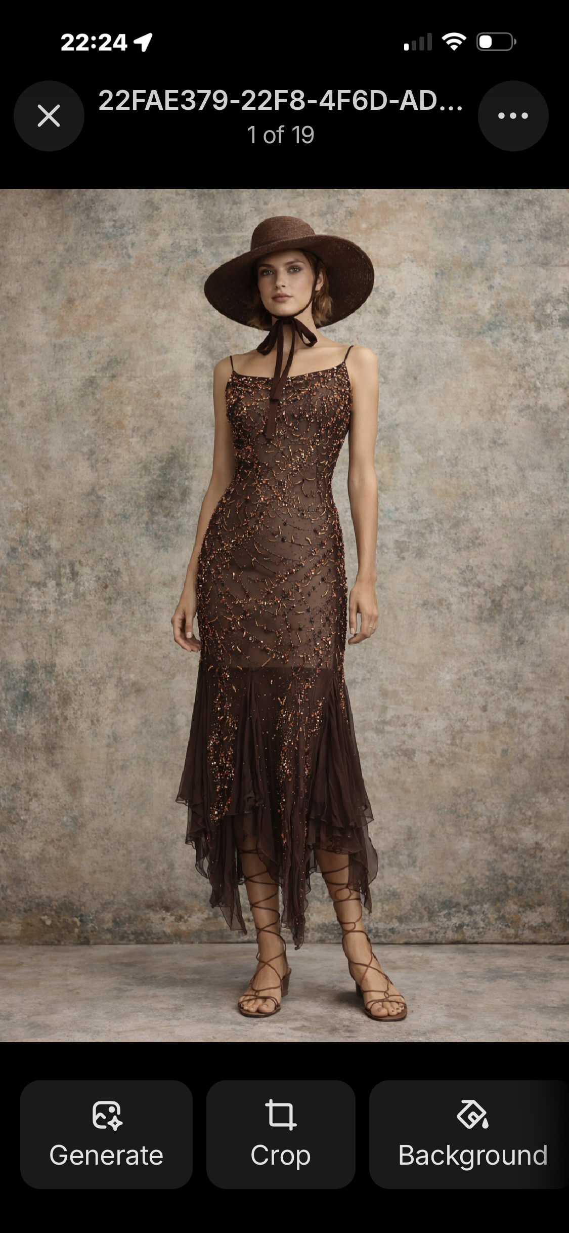 Tory Beaded Chiffon Handkerchief Dress
