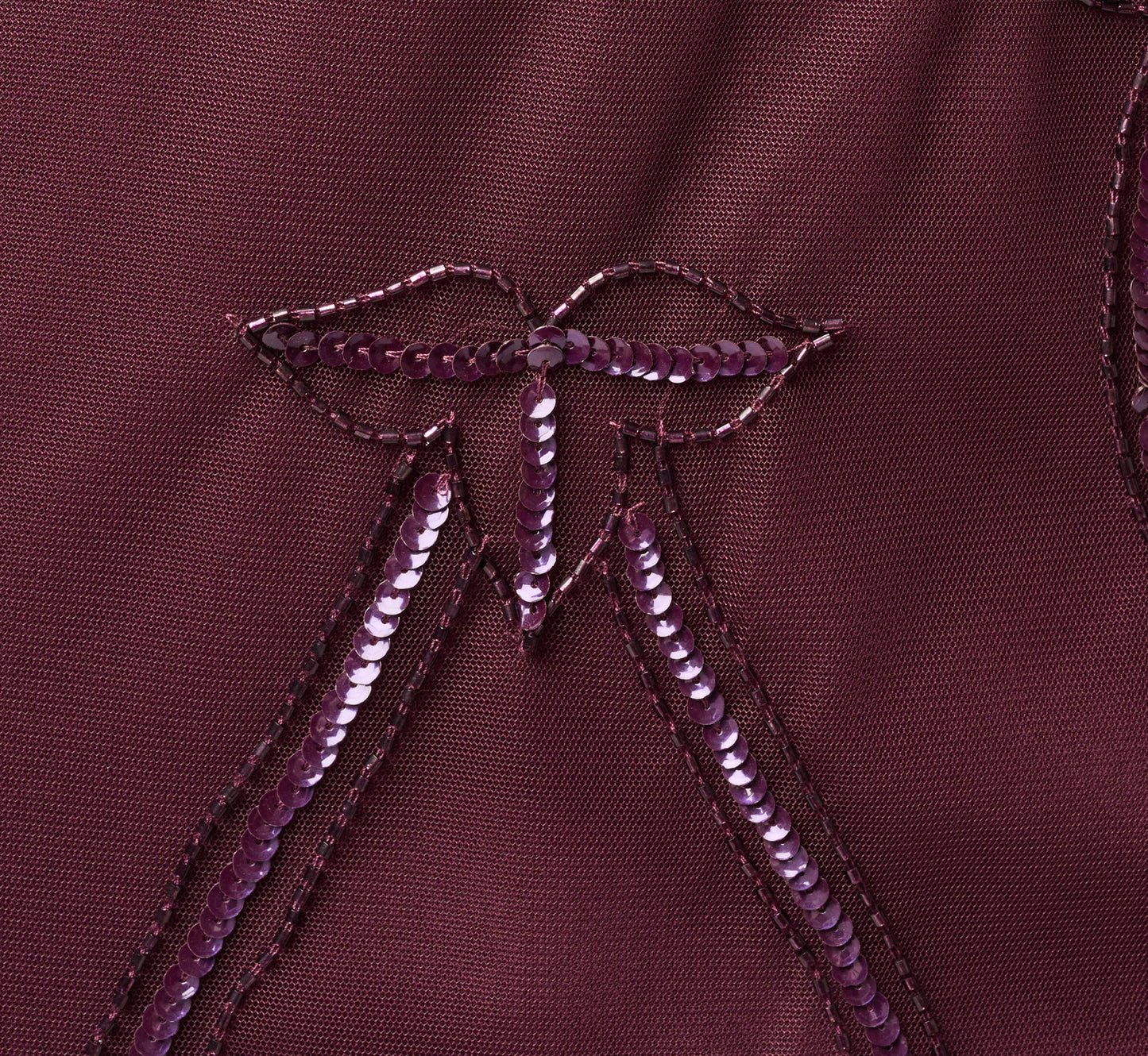 Night Plum Violet Beaded Illusion Sheath Dress