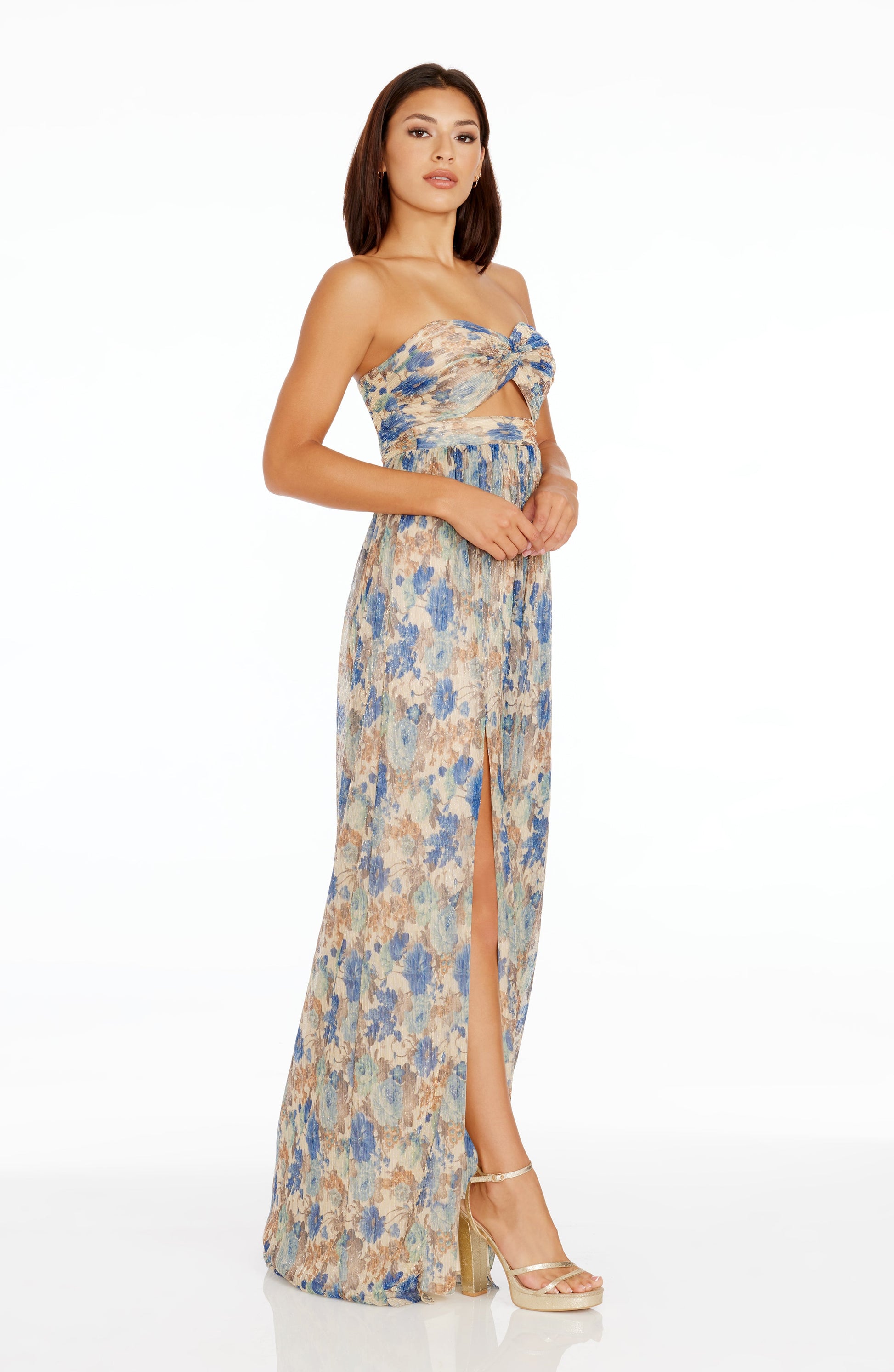 FUCHSIA MULTI Angelique Silk Gown