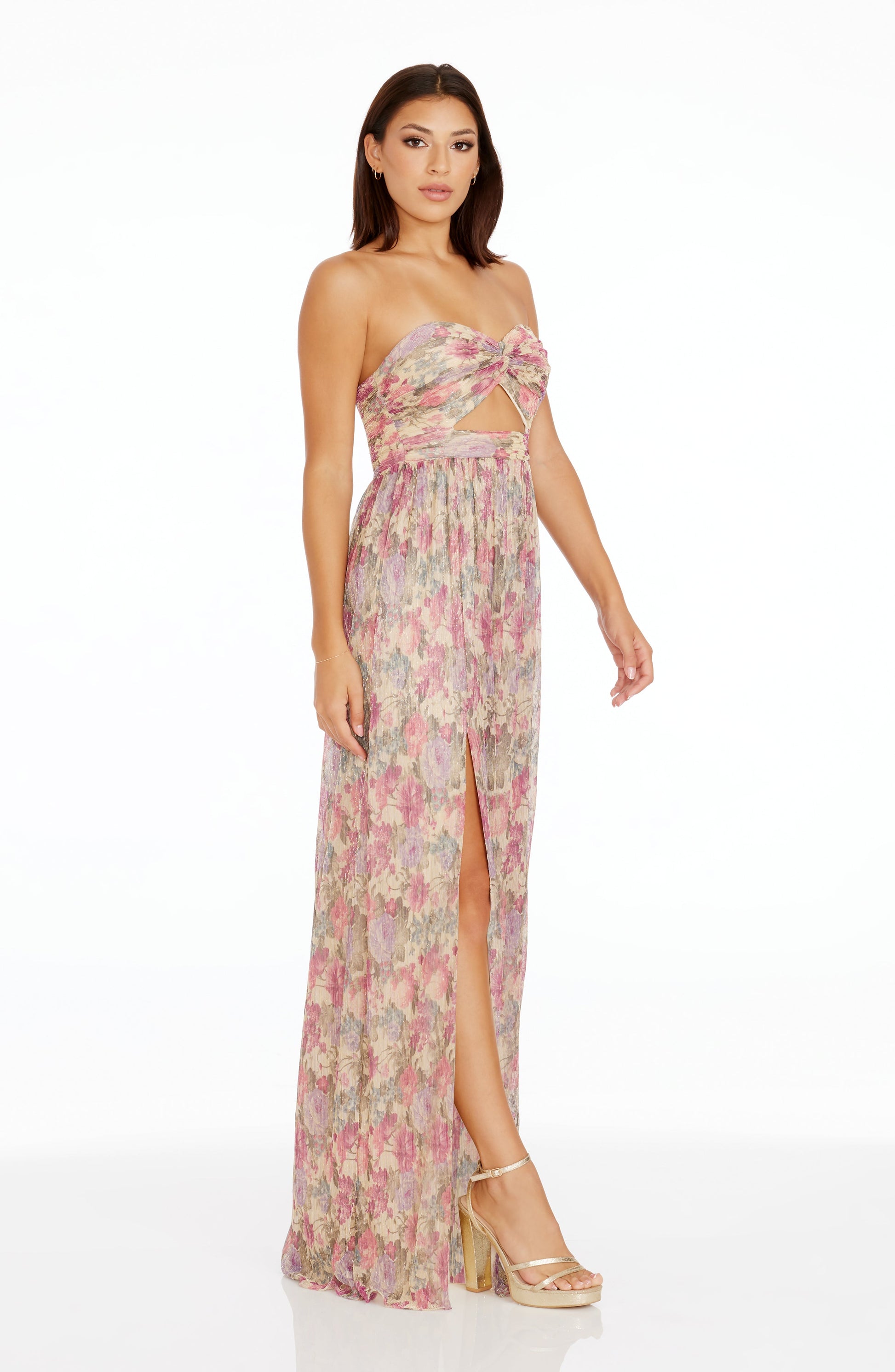 FUCHSIA MULTI Angelique Silk Gown