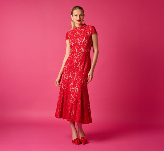 Red Nude Arabella Lace Midi Dress