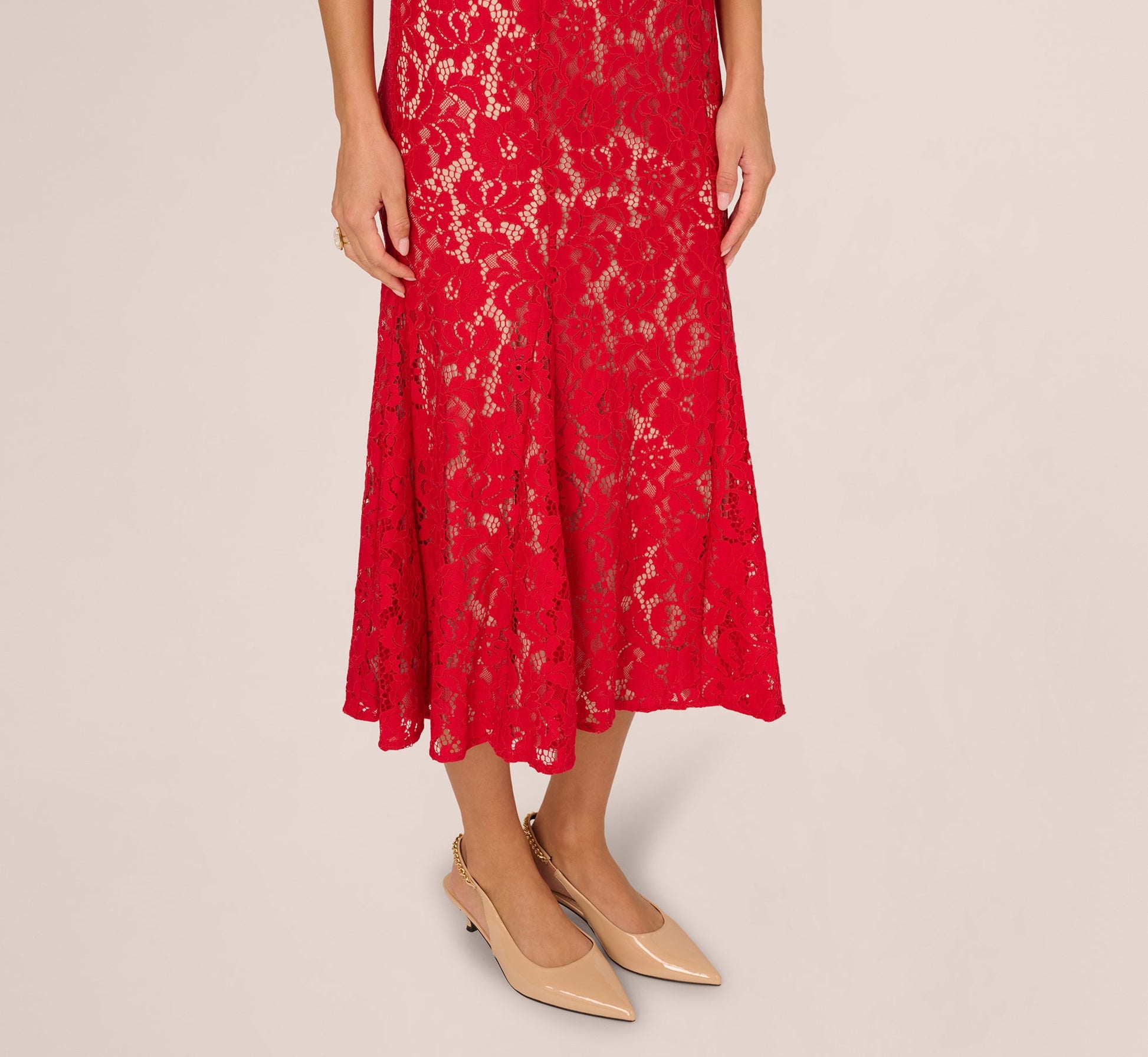 Red Nude Arabella Lace Midi Dress