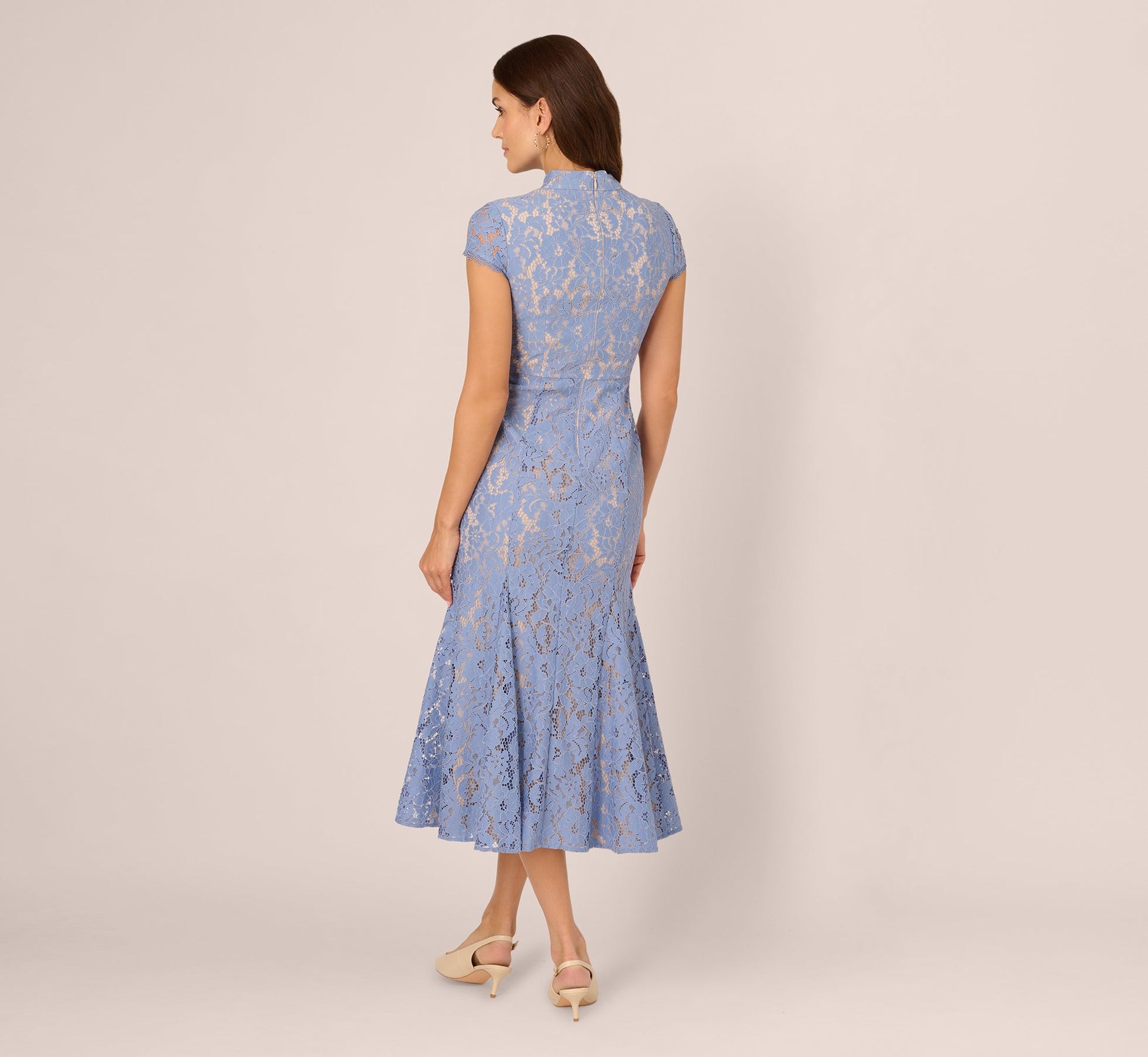 French Blue Nude Arabella Lace Midi Dress