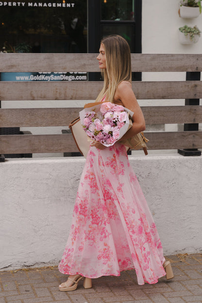 Sasha Floral Maxi Dress in Pink