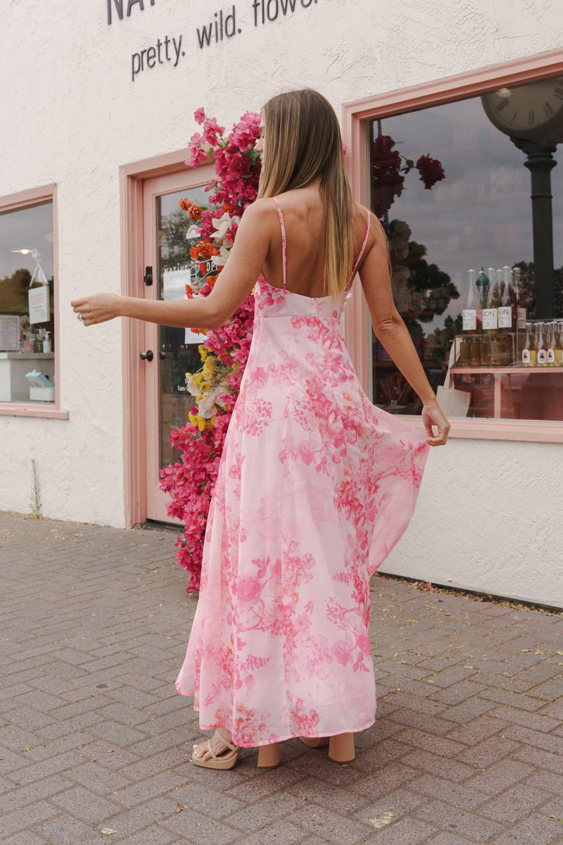 Sasha Floral Maxi Dress in Pink