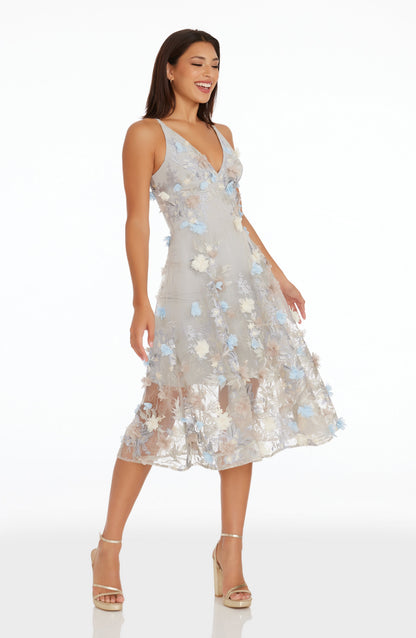DOVE MULTI Audrey Silk Charmeuse Dress