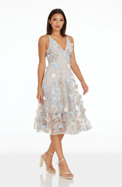 DOVE MULTI Audrey Silk Charmeuse Dress
