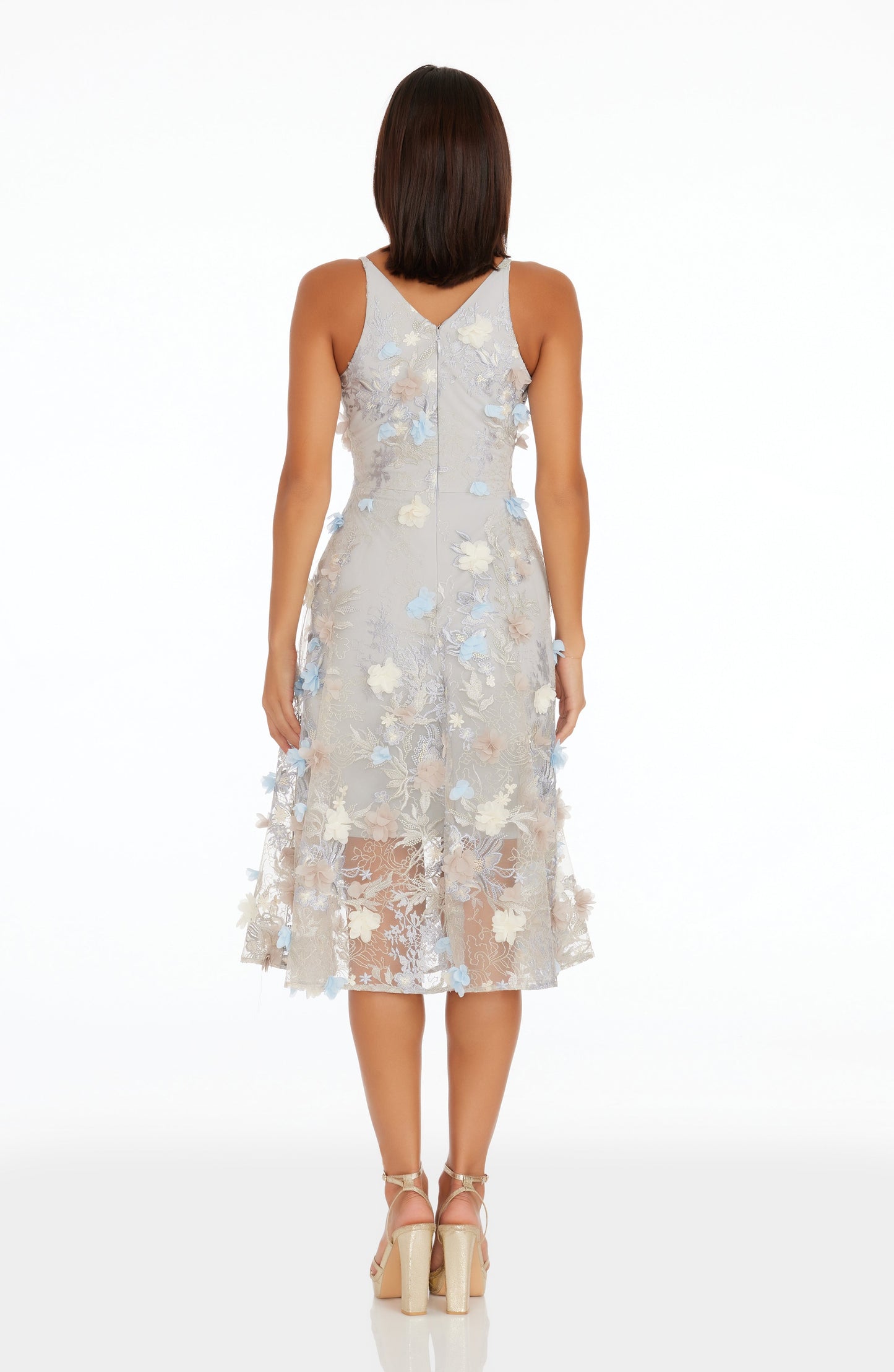 DOVE MULTI Audrey Silk Charmeuse Dress