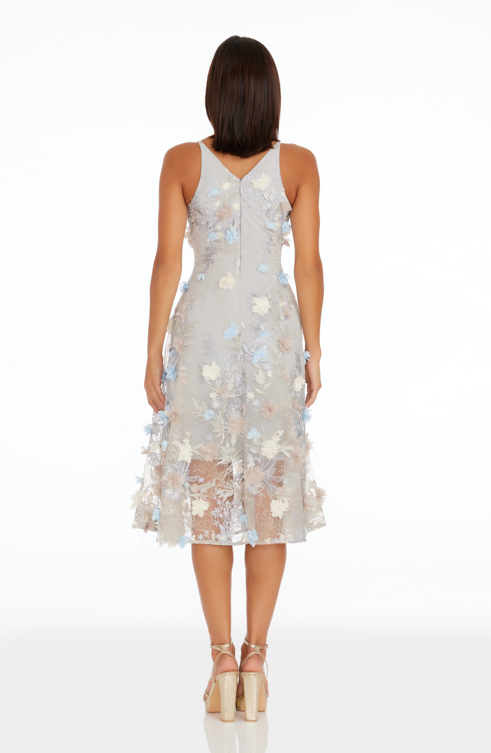 DOVE MULTI Audrey Silk Charmeuse Dress