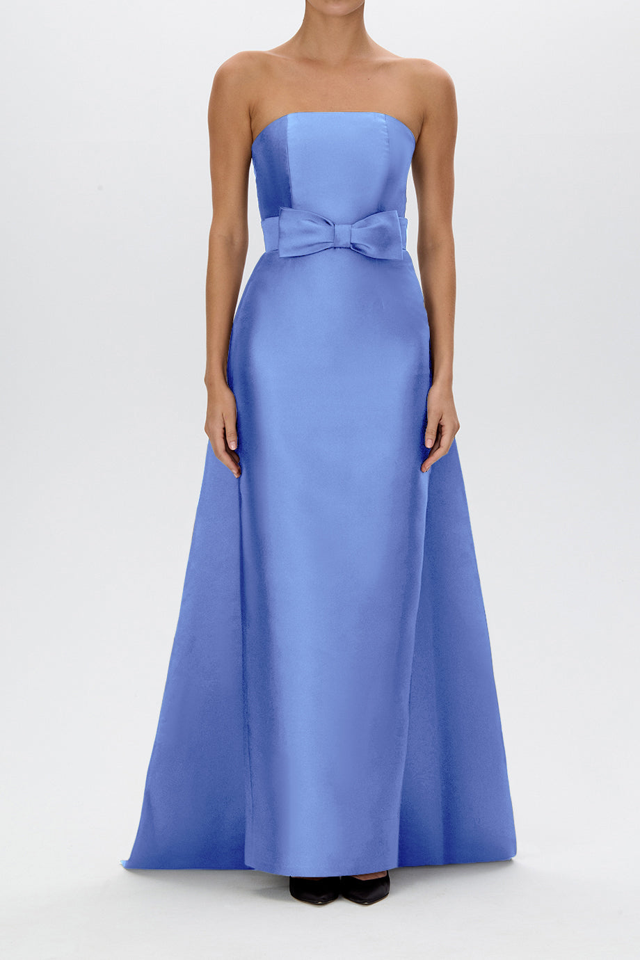 Silk and Wool Emerald Eliza Silk Wool Column Gown