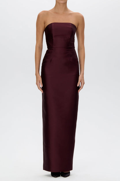 Silk and Wool Mulberry Eliza Silk Wool Column Gown