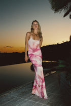 Amora Pink Floral Mesh Maxi Dress - M