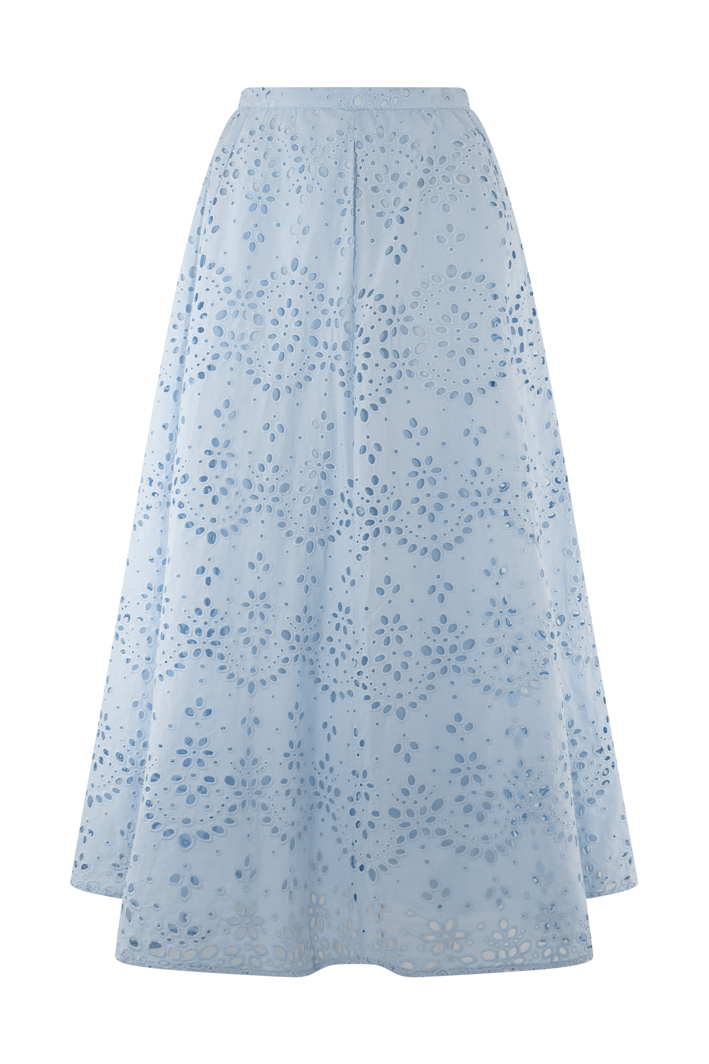 Pale Cornflower Blue Arla Broderie Midi Dress
