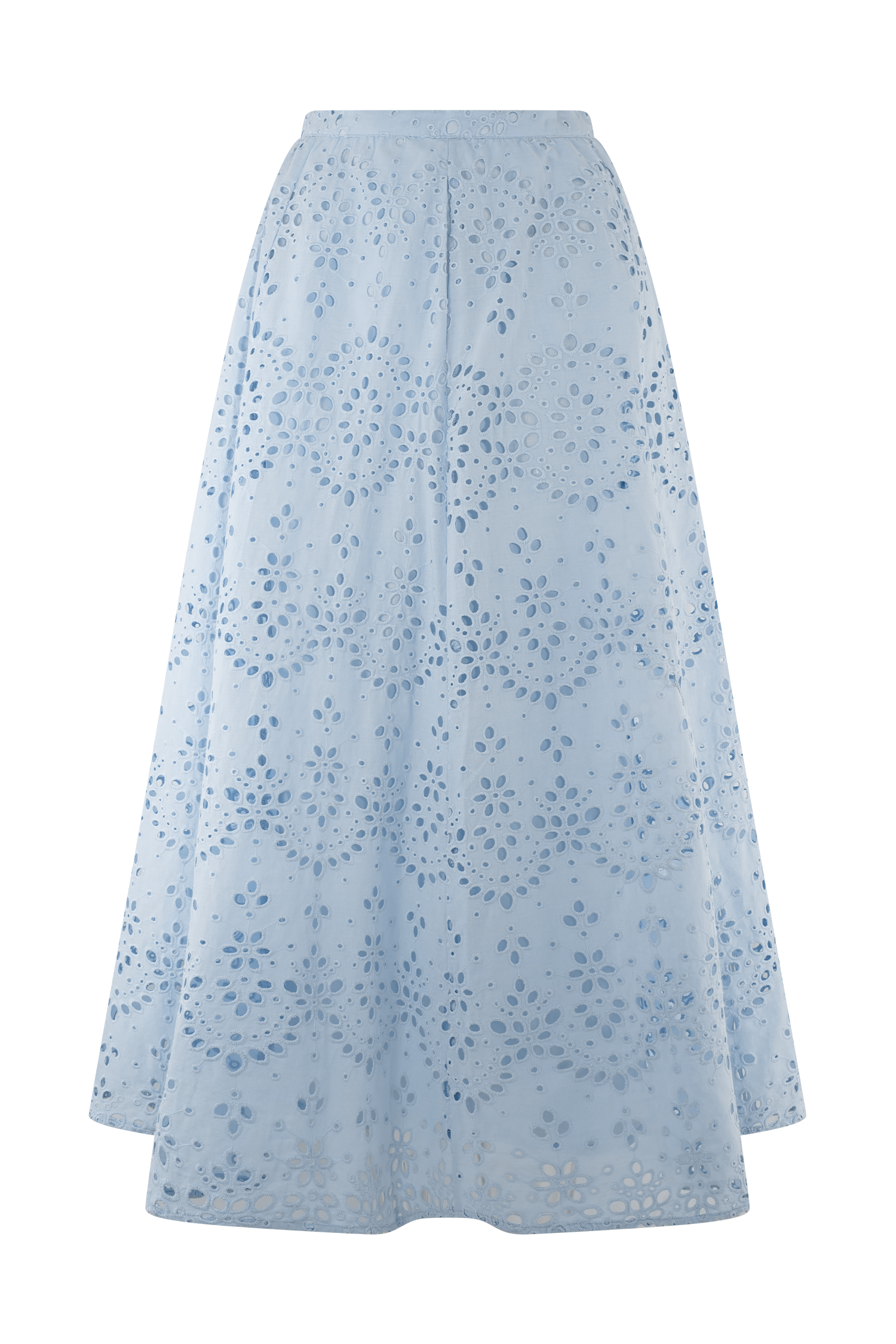 Pale Cornflower Blue Arla Broderie Midi Dress