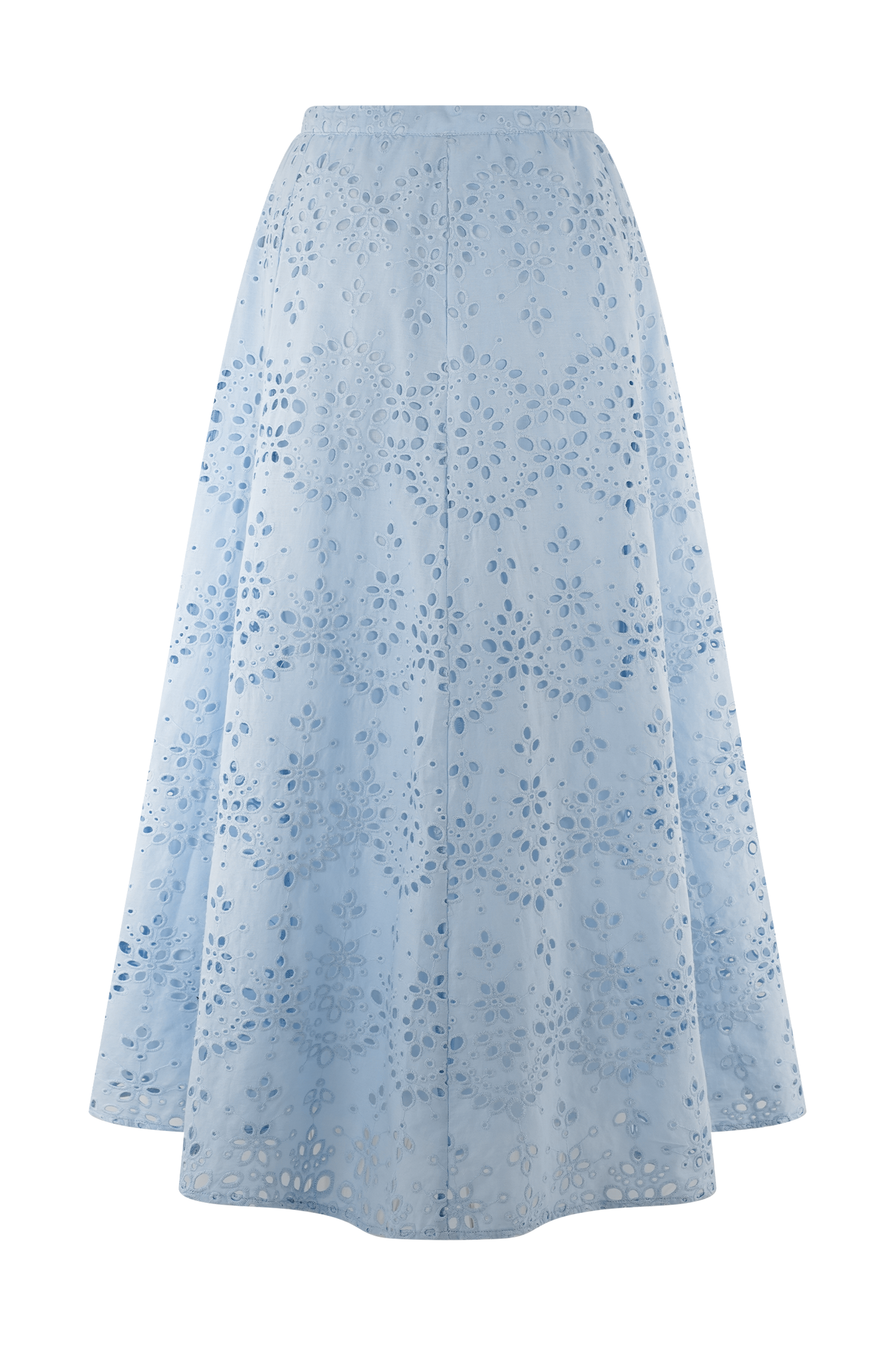 Pale Cornflower Blue Arla Broderie Midi Dress