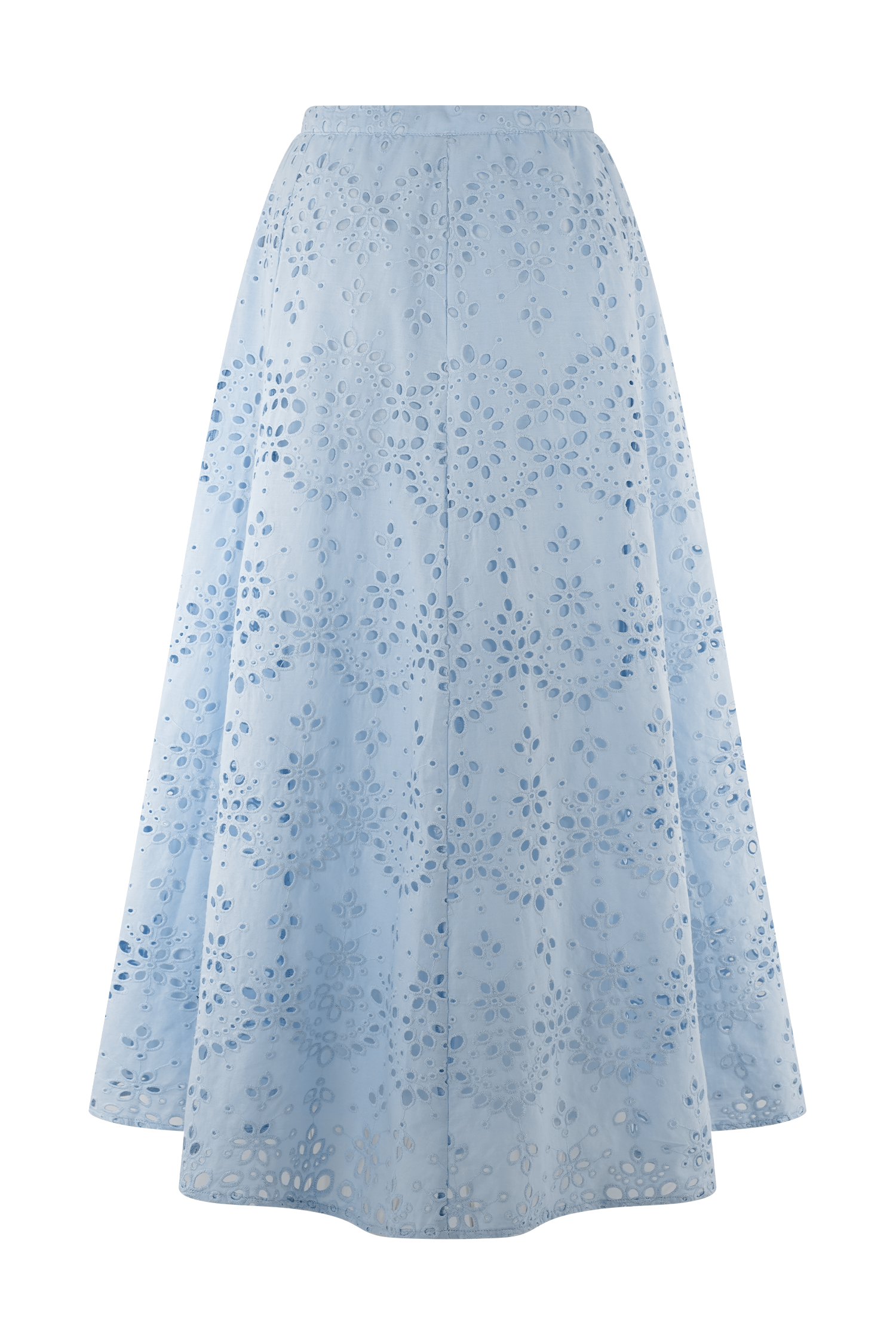 Pale Cornflower Blue Arla Broderie Midi Dress