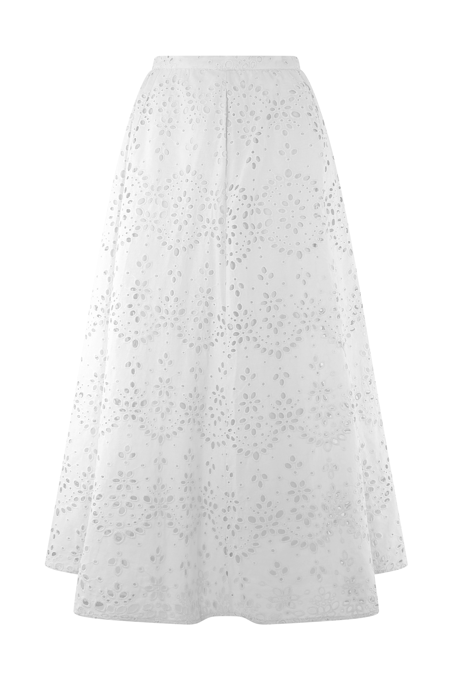 White Arla Broderie Midi Dress