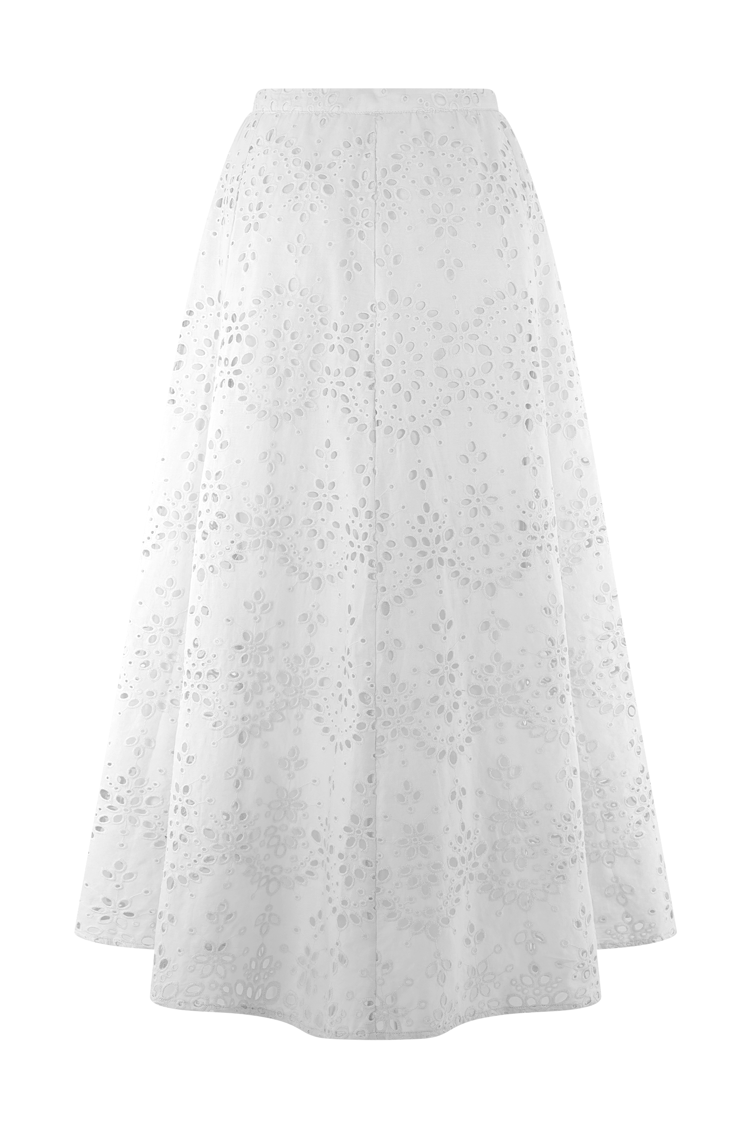 White Arla Broderie Midi Dress