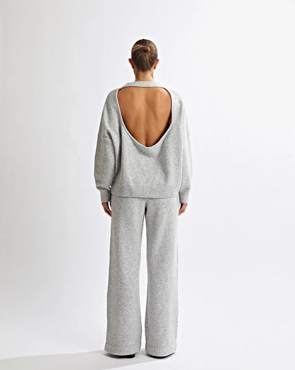 Backless Jumper Grey Set