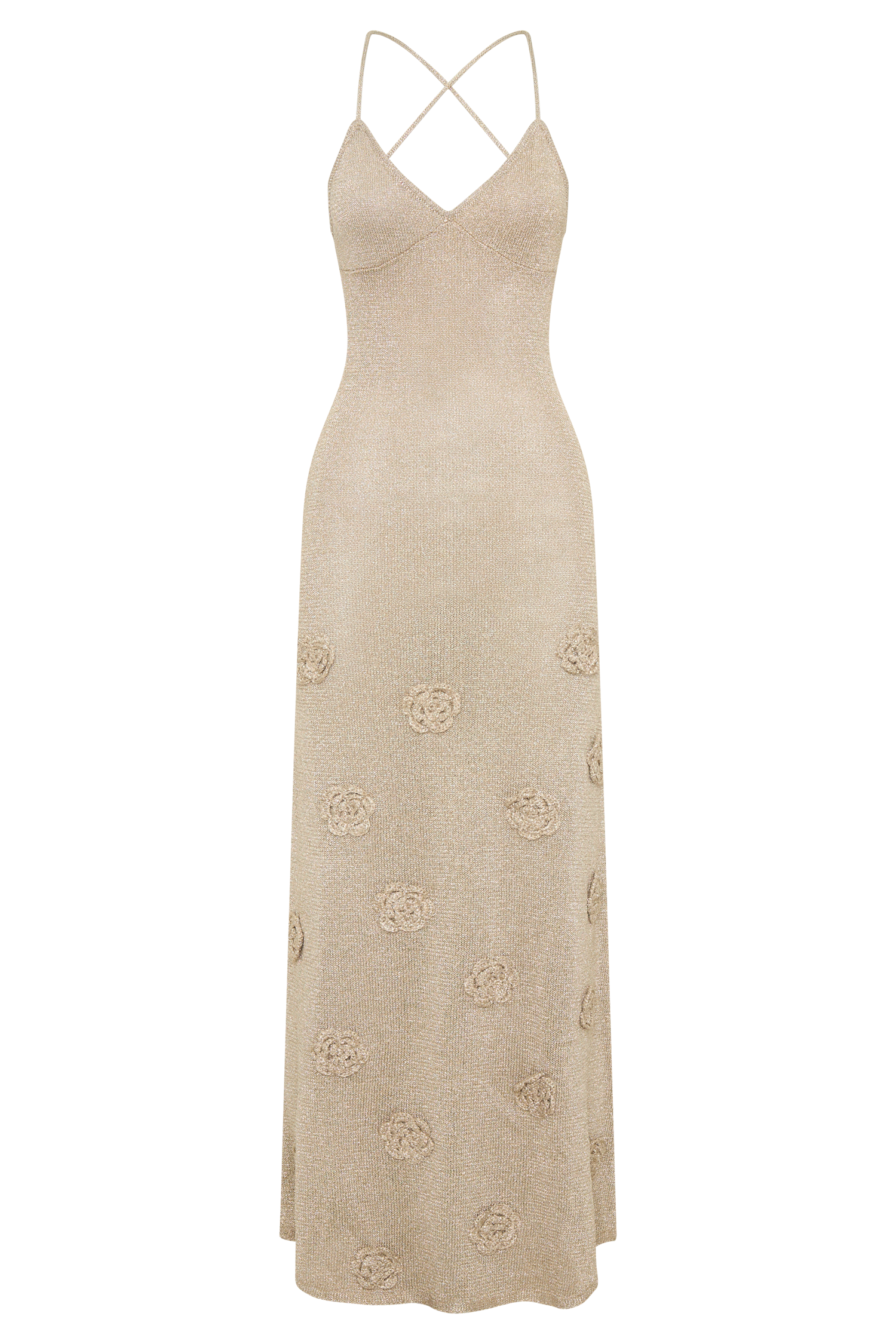 Gold Suki Metallic Knit Maxi Dress