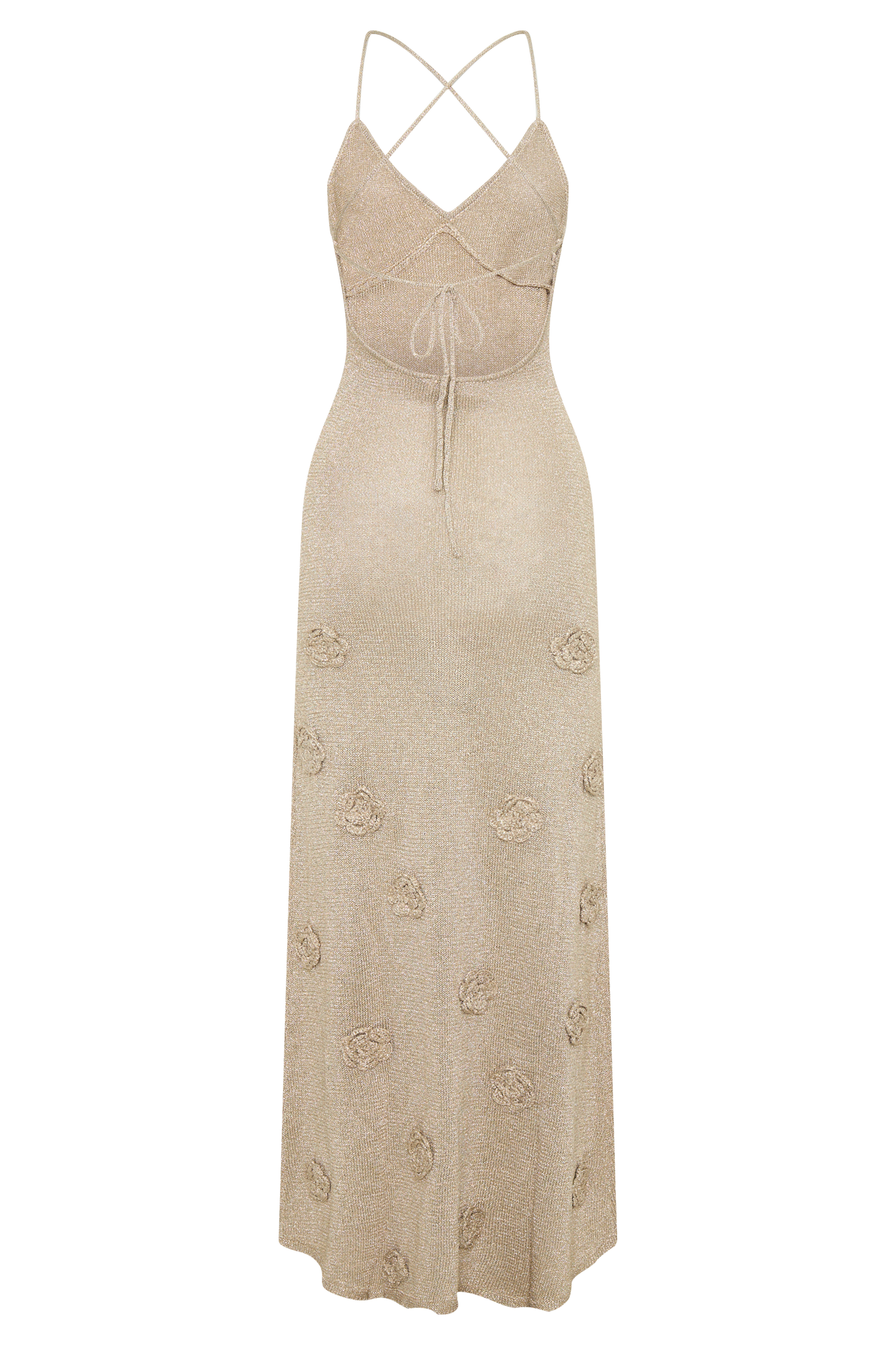 Gold Suki Metallic Knit Maxi Dress