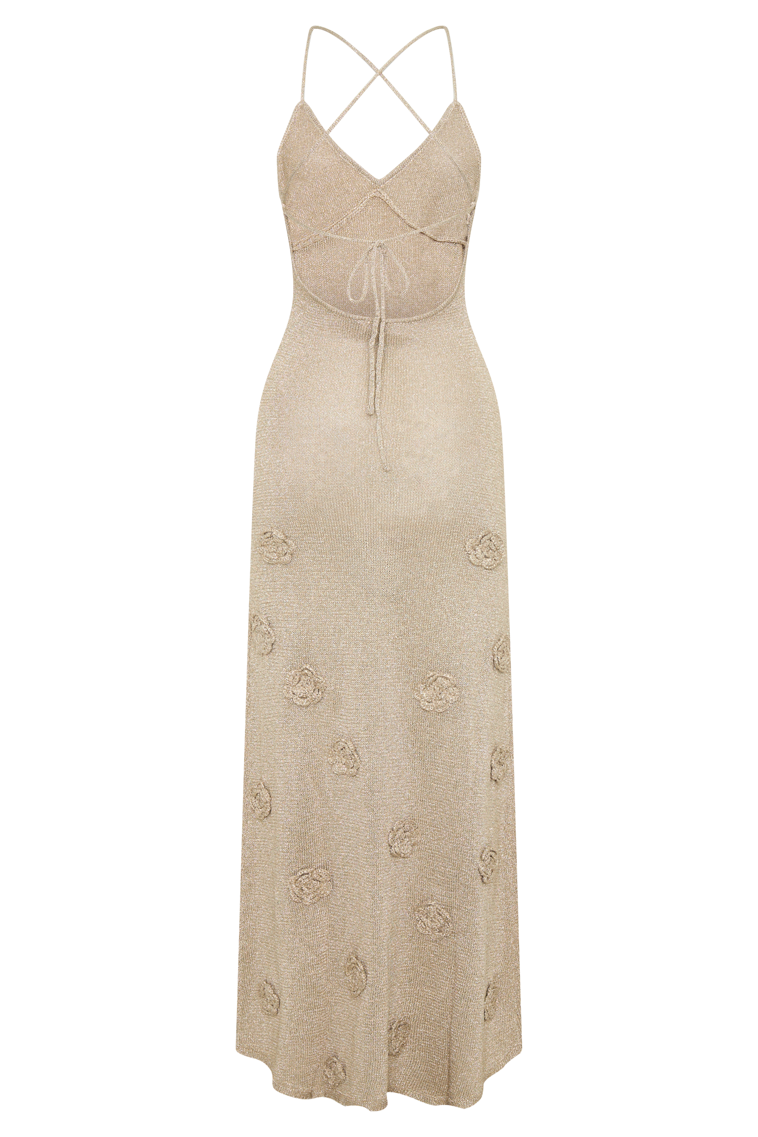 Gold Suki Metallic Knit Maxi Dress