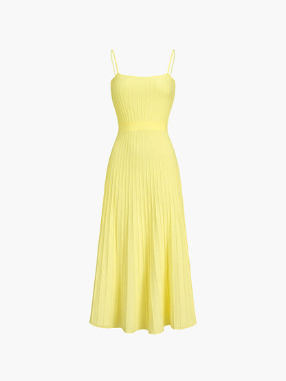 Yellow Margot Ribbed Midi Dress