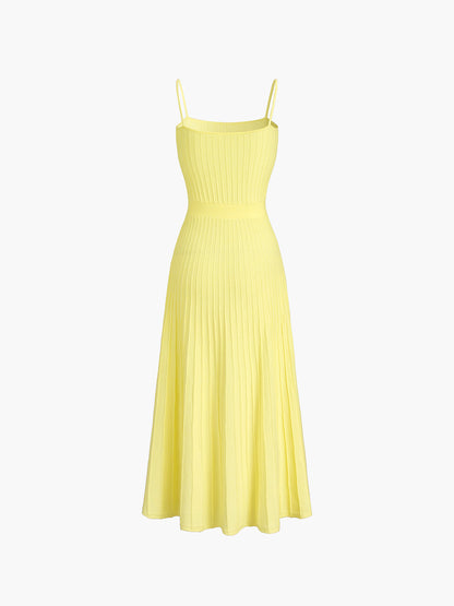 Yellow Margot Ribbed Midi Dress