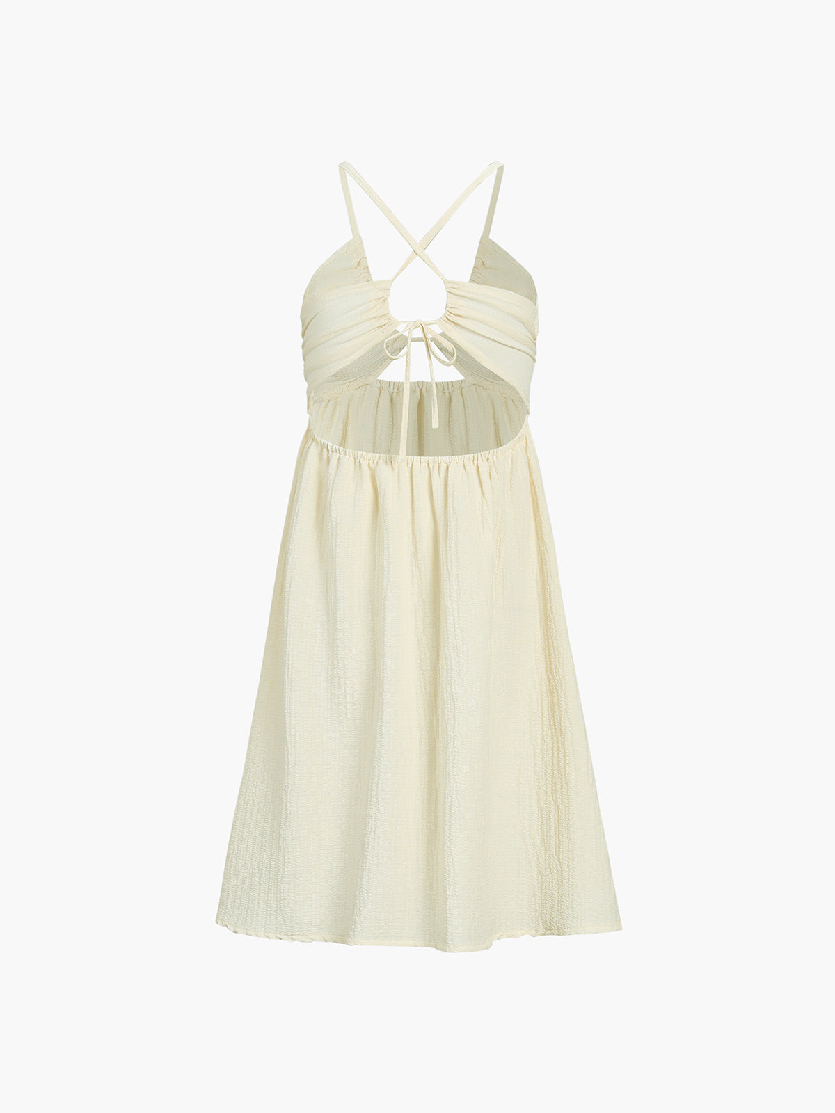 White Backless Criss Cross Split Midi Dress