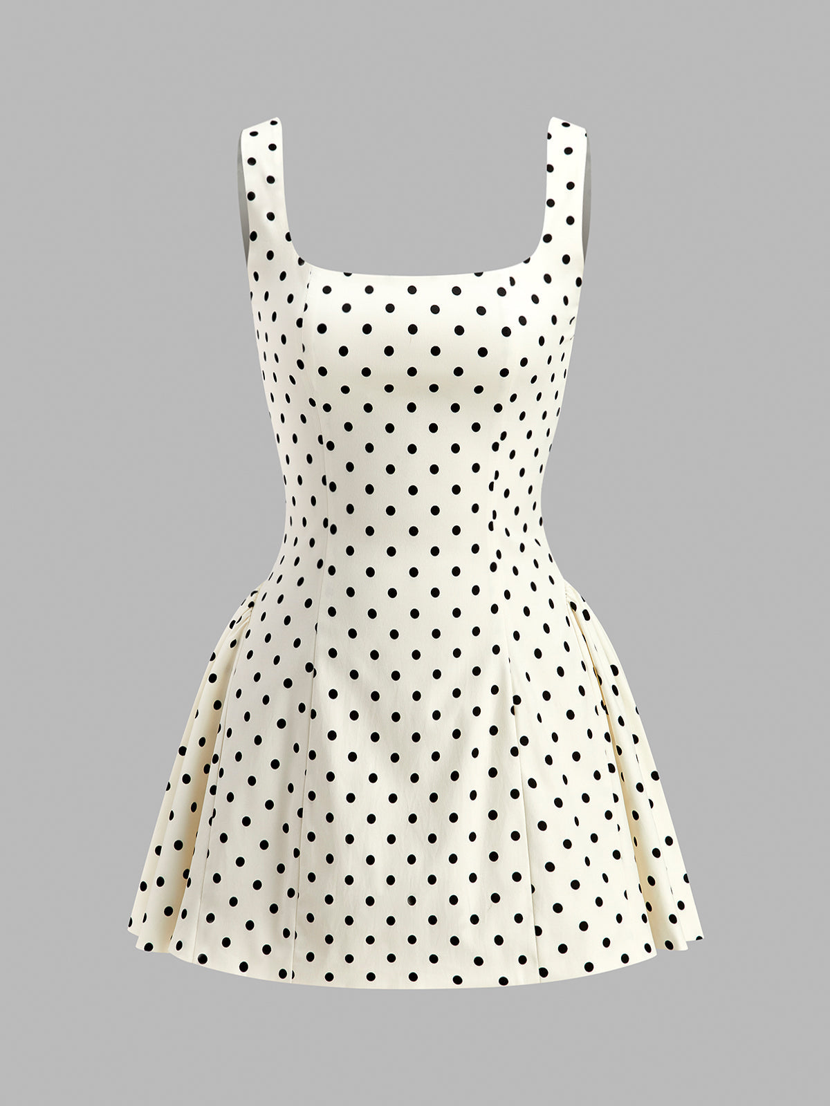 Up Back Dress Polka Dot Lace-Trim Dress