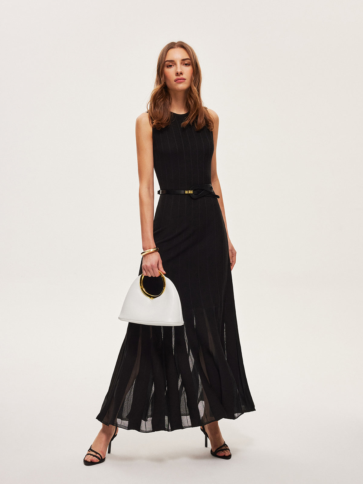 Sheer Mesh Flared Dress Without Belt Ophelia Mesh Floral Dress