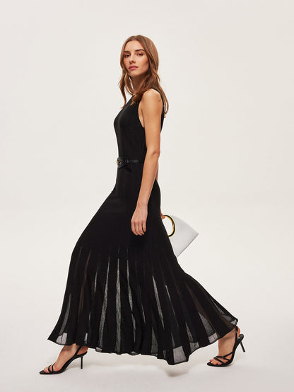 Sheer Mesh Flared Dress Without Belt Ophelia Mesh Floral Dress
