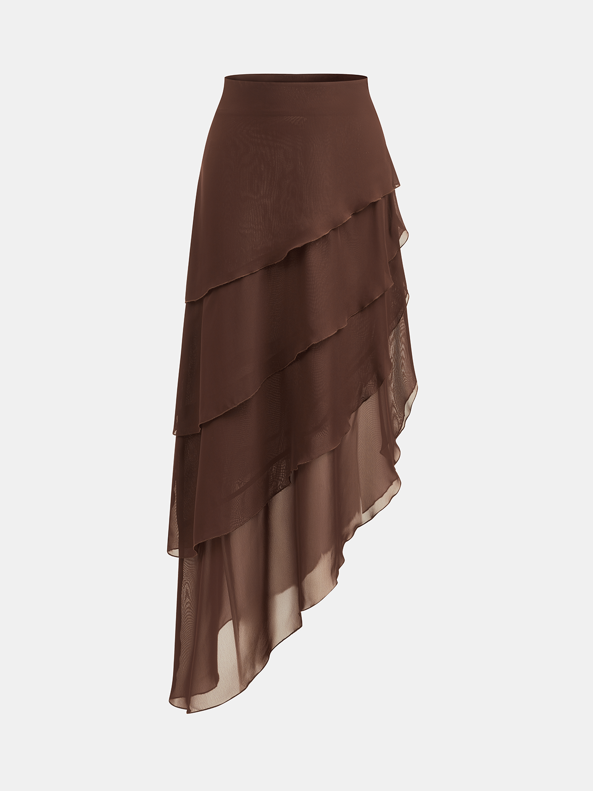 Sheer Asymmetric Layered Chiffon Skirt Ophelia Mesh Floral Dress