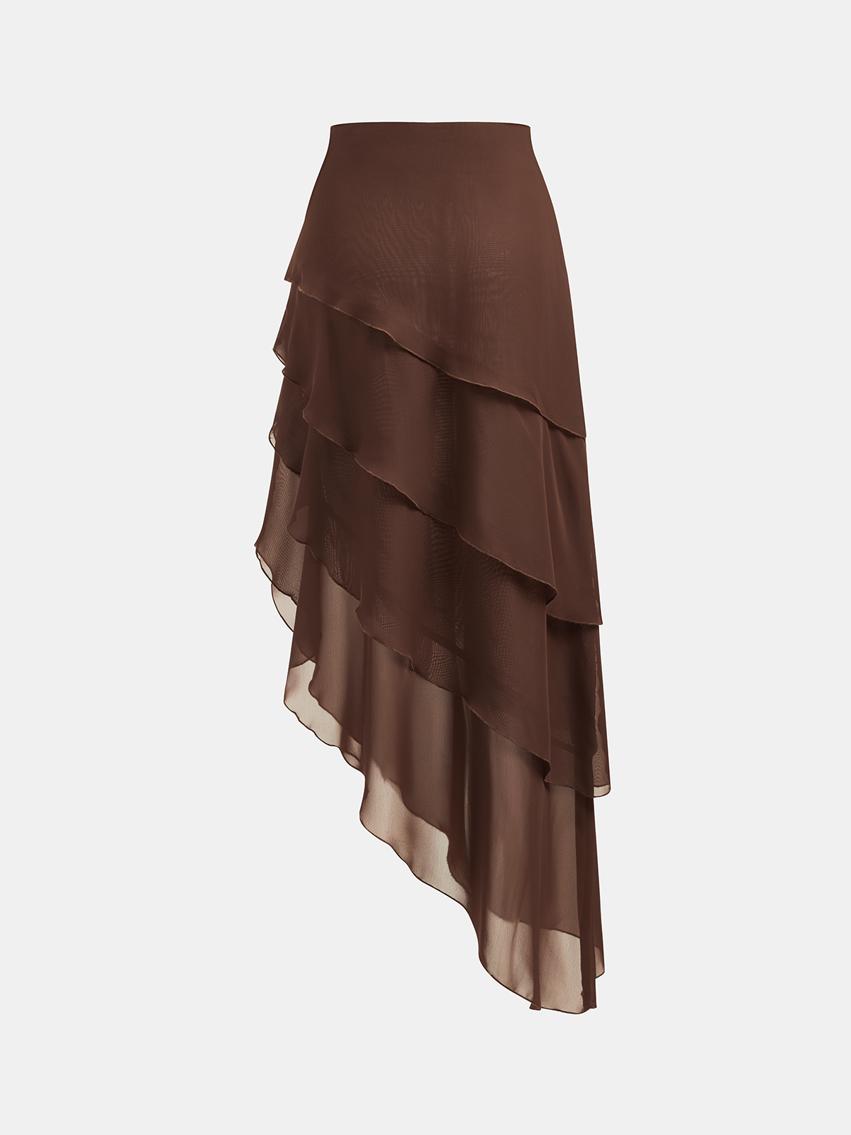 Sheer Asymmetric Layered Chiffon Skirt Ophelia Mesh Floral Dress