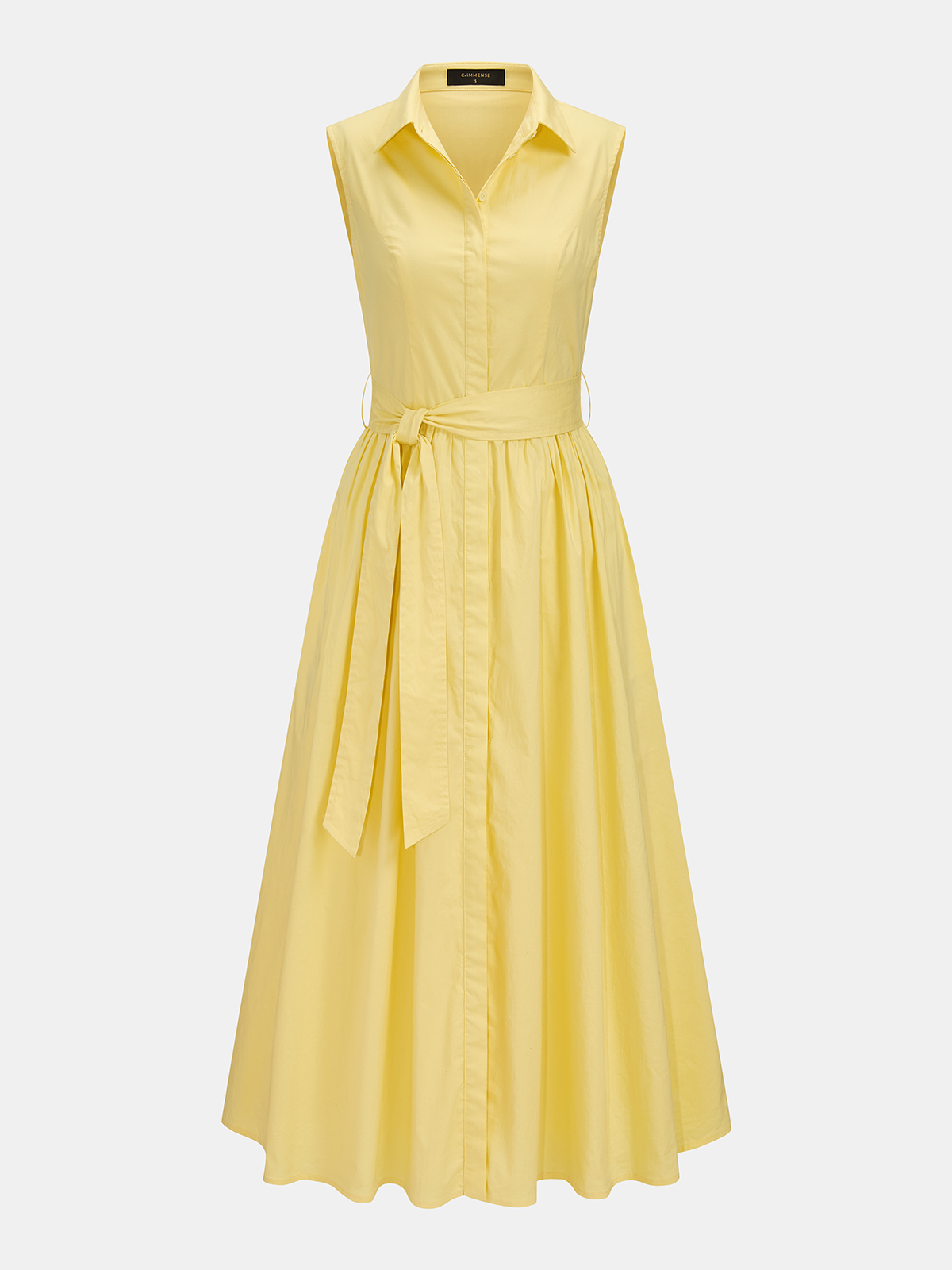 Yellow Audrey Linen Shirt Dress