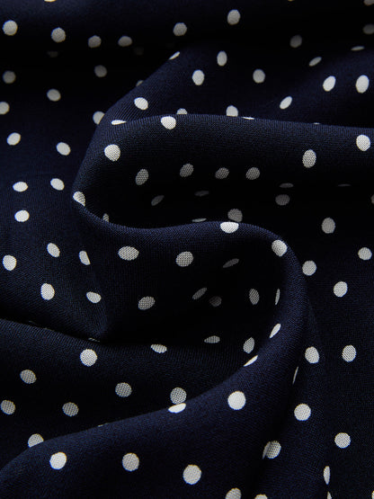 Trim Dress Polka Dot Lace-Trim Dress