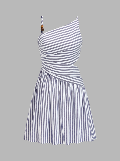Indigo Vivienne Beaded Asymmetrical Mini Dress