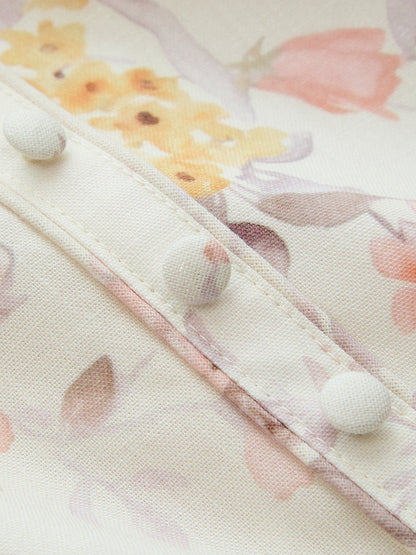 Beige Ophelia Floral Bustier Midi Dress