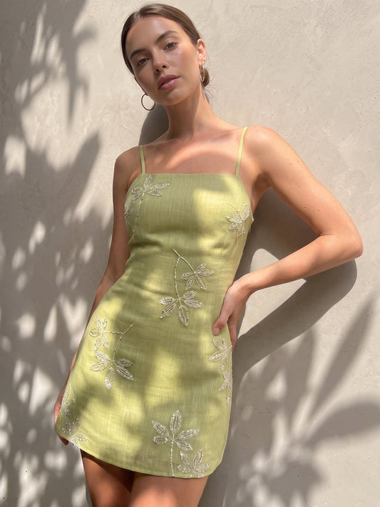 LemonGreen Margot Sequin Slip Dress